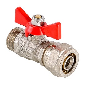 VT.341 Кран шар. под обжим 16х1/2" нар. (для мет.пластик. систем)