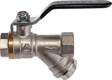 кран шаров. с фильтром TERMA CB 3/4" в/в ручка 30239