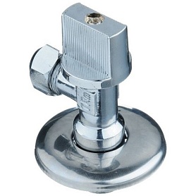 кран шаровый угловой  TRm 1/2"*3/8" с цангой на 10мм с отражателем 723 (тип L86) 