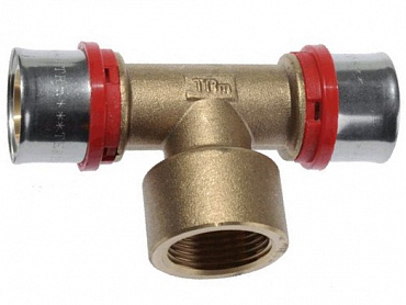 пресс тройник 20*3/4"*20 с внутр. резьбой красн.кольцо TRm 02412